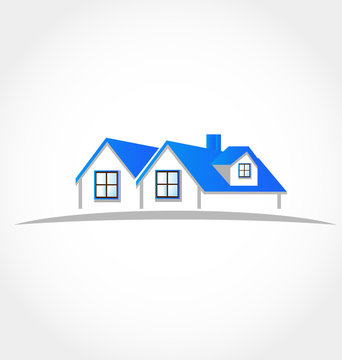 Houses blue apartments vector logo identity card