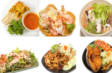 Variety of popular thai food