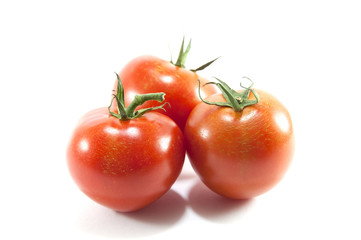 Tomato on white background