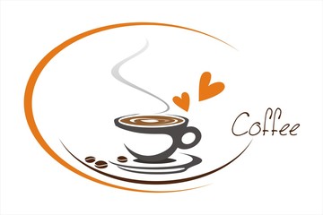 hot coffee , cafeteria , business logo design