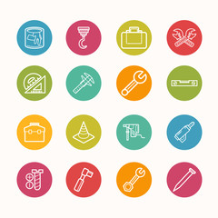 construction  icons set Circle Series - eps.10