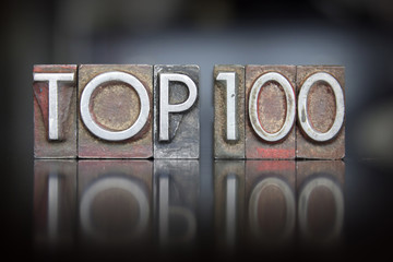 Naklejka premium Top 100 Letterpress