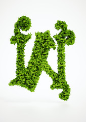 Ecology letter W symbol with white background