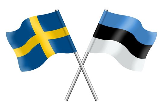 Flags : Sweden and Estonia