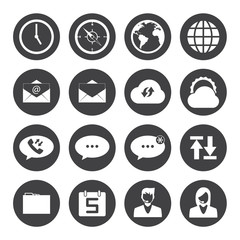 Black and White mobile phone icons connection set - 69381903