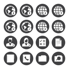 Black and White mobile phone icons network set.Vector EPS10