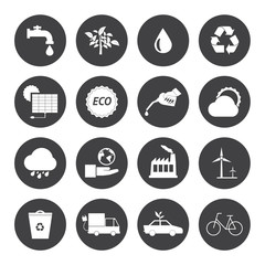 Black and White Eco icons set 2