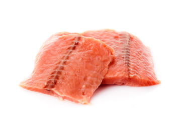 salmon fillet. Fresh sliced salmon fish