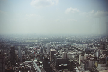 Fototapeta na wymiar Thailand bangkok view from Baiyoke Tower on 29 march 2013