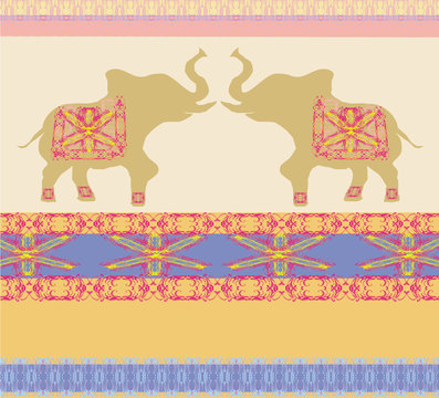Oriental pattern with elephants