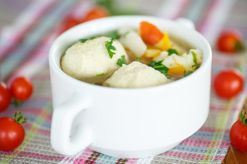 vegetable soup with meatballs