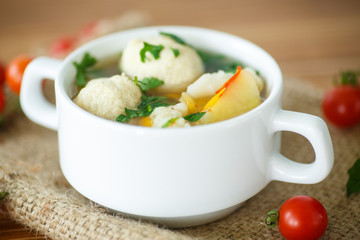 vegetable soup with meatballs