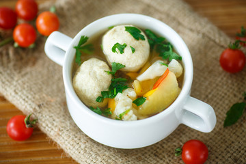 vegetable soup with meatballs