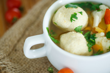 vegetable soup with meatballs