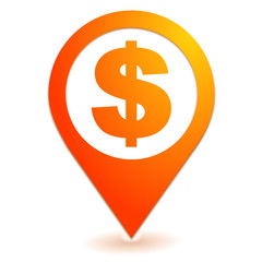 dollar sur symbole localisation orange