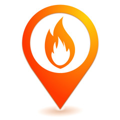 feu sur symbole localisation orange