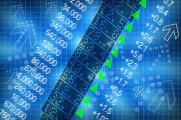 Shares price go up on computer display