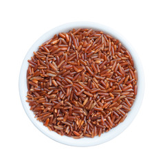 Brown rice in a ceramic bowl