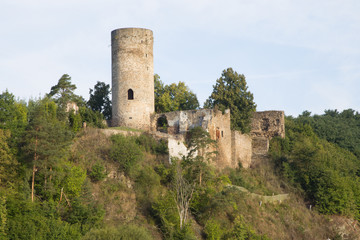 Fototapeta na wymiar Romantic ruin in the village Dobronice, Czech republic