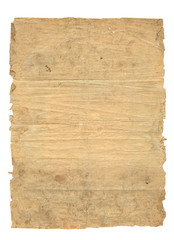 Old paper isolated on white background