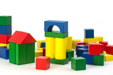 Holzbaukasten Baukl&ouml;tze mit Textfreiraum