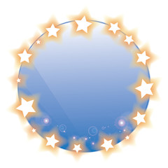 abstract wolrd with gold star on white background