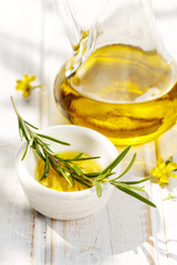 Fresh rosemary with olive oil