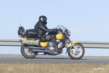 Fototapeta na wymiar Motociklist goes on speedway