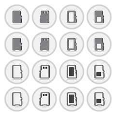 Vector of flat icon, compact memory card set