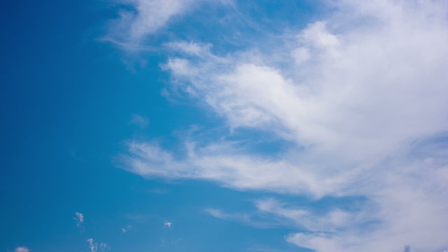 White clouds in the blue sky, timelaps