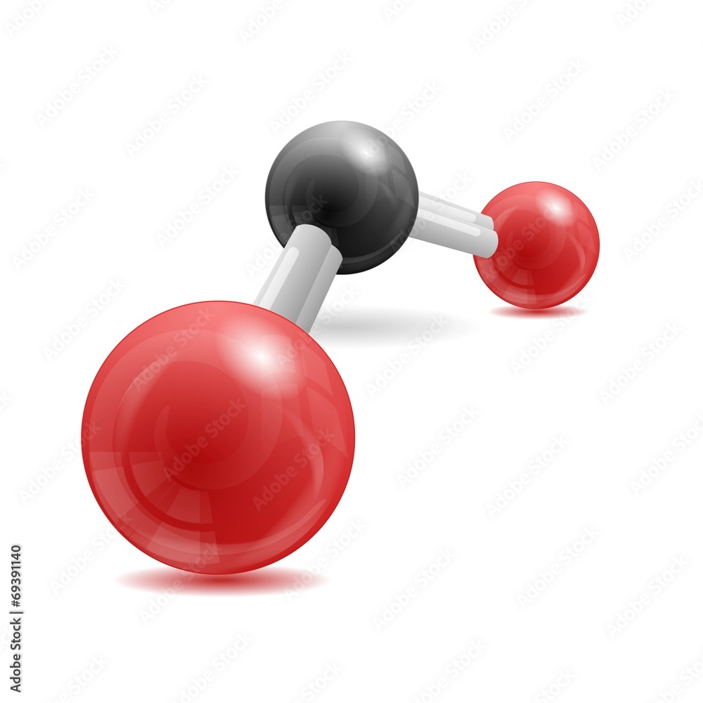 Wall mural CO2 Carbon Dioxide molecule