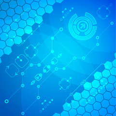 Abstract technological background with various elements