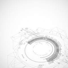 Abstract technological background with various elements