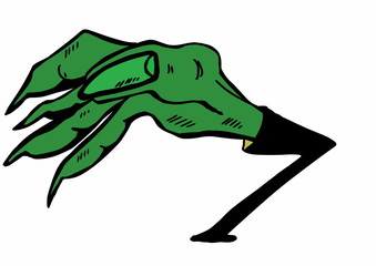 Obraz premium doodle halloween hand symbol