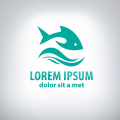 Obraz premium Fish abstract vector design logo template.
