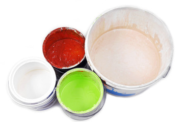 paint cans isolated on white