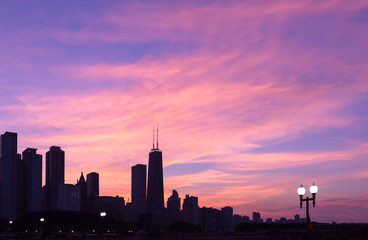 Chicago skyline during sunset - 69394306