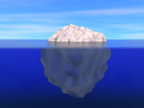 Iceberg Above And Below The Level Of Ocean