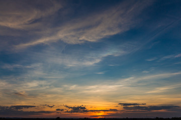 Sunset with beautiful  sky at twilight time