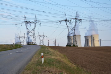 Cooling towers at nuclear power plant