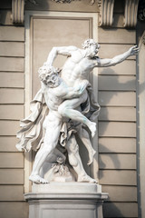 Statue of Hercules fighting Antaeus at Hofburg palace entrance