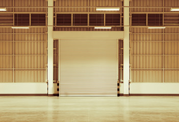 Roller door or roller shutter. Also called security door or security shutter with automatic system....