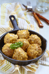 Meatballs with riceand vegetable