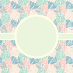 Seamless leaves pattern with frame label