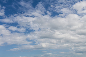Clouds on the blue sky in cloudy days