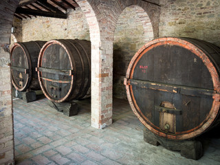 Large wine barrels