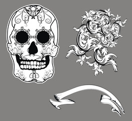 mexican skull floriture