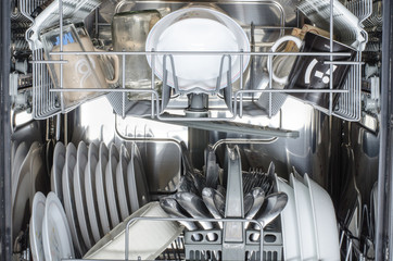 dishes in dishwasher