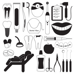 Fototapeta premium Dental and Teeth Care Icons