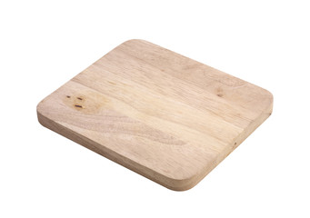 wooden tray on white background